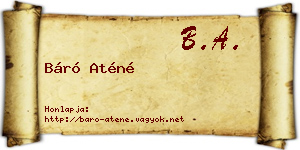 Báró Aténé névjegykártya